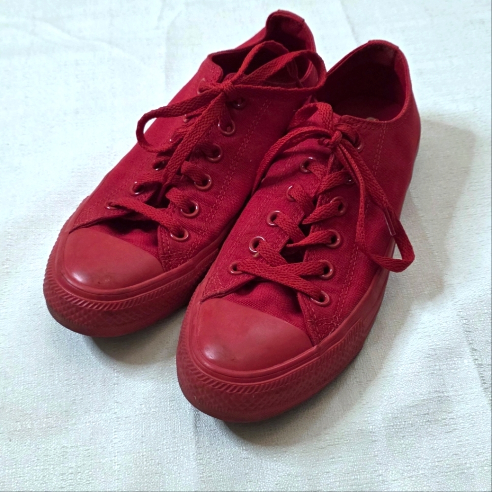 Converse All Red Low Top Shoes Size Men's Size Women's